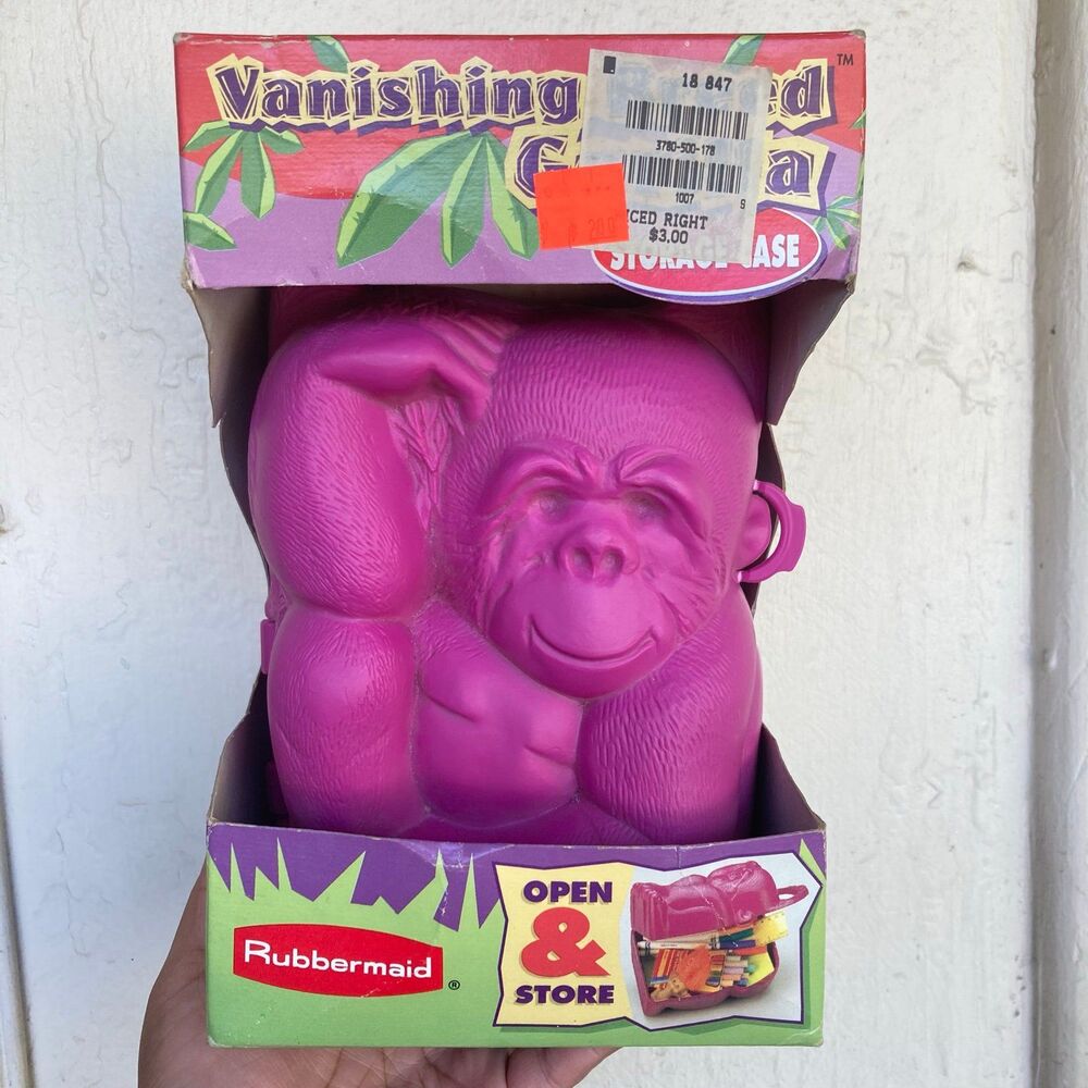 Vintage Rubbermaid Vanishing Breed Gorilla Storage Case HTF 1994 Pencil Snacks